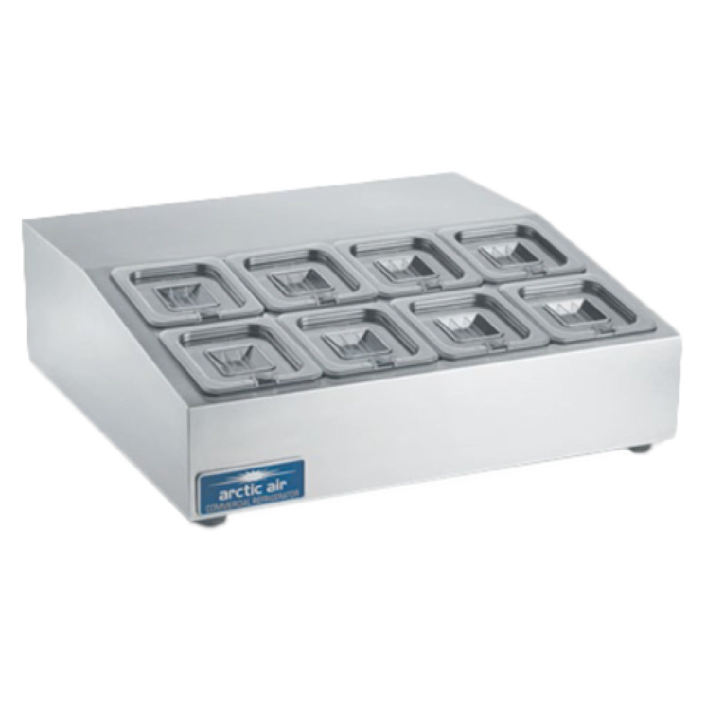 Arctic Air ACP8SQ Compact Refrigerated Counter-Top Prep Unit 27-1/2"W Includes (8) 1/6 Lexan Pans & Covers