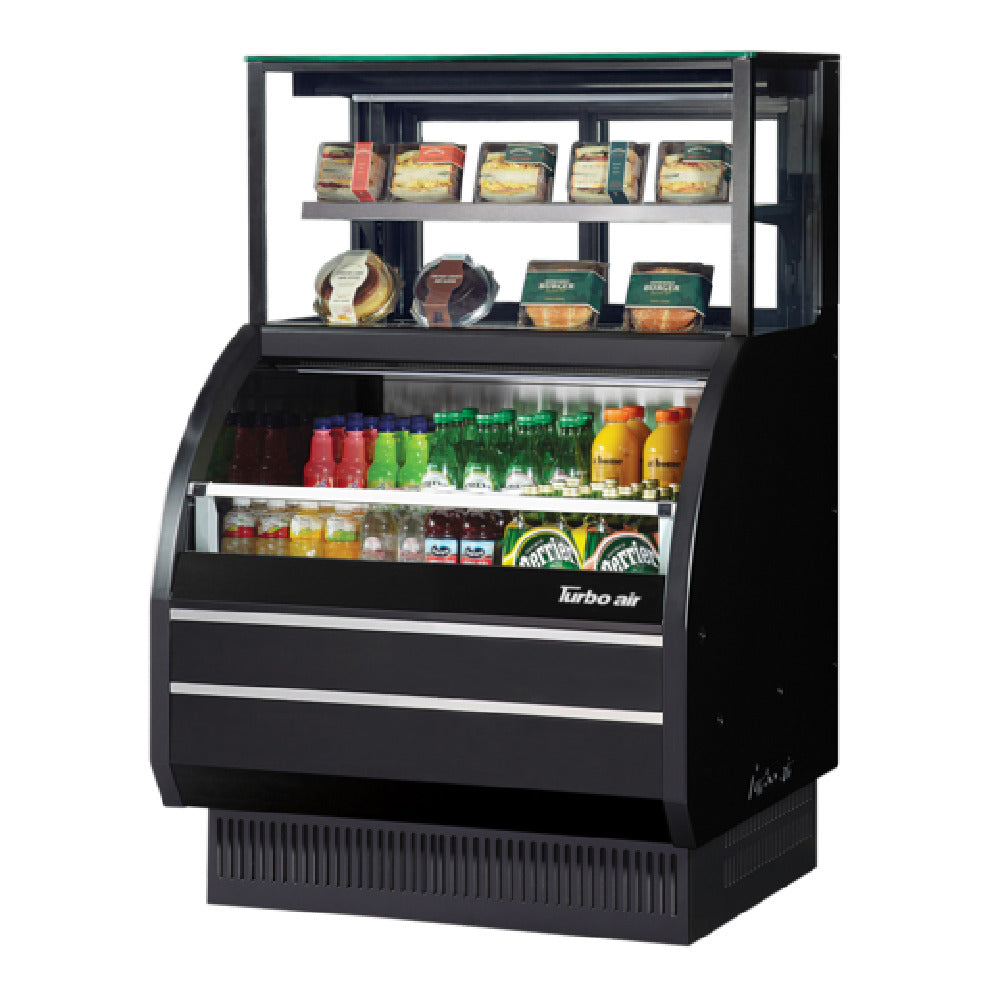 Turbo Air TOM-W-40SB-UF-N Open Display Merchandiser Combination Case With Refrigerated Top Shelf