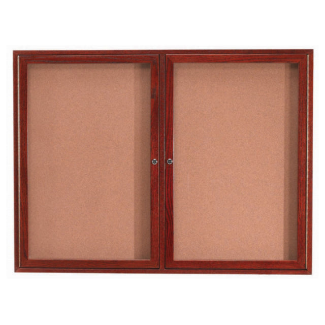 Aarco CBC3648R Red Oak Bulletin Board 48"W X 36"H Enclosed