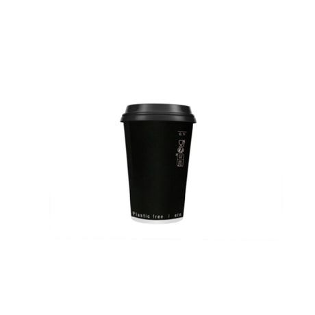 PacknWood 210GCDW4N - Black Double Wall Paper Cup Without Plastic, 4oz, 2.4" D X 2.4" H