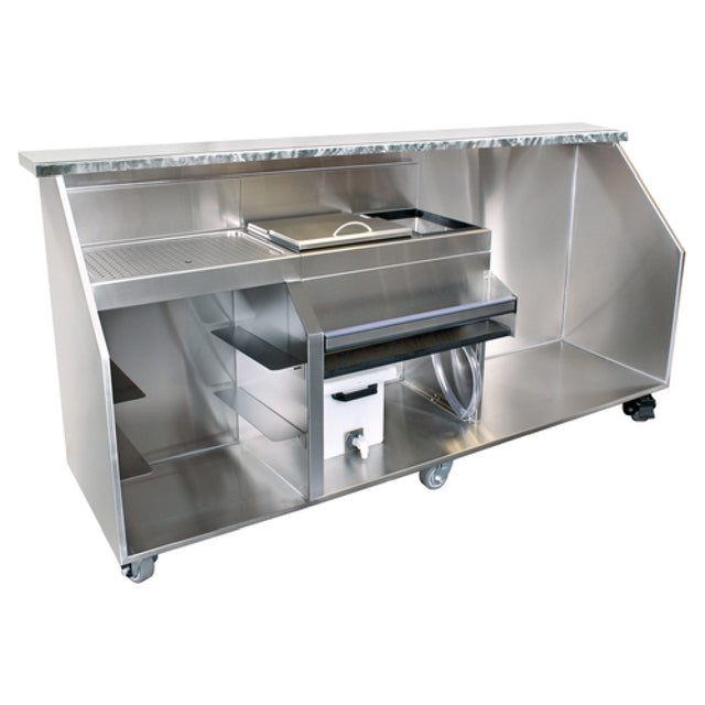 Glastender PBGR96-12 Portable Bar For Glassware With Space For Refrigerator 96"W X 28"D X 46-7/8"H O.A.