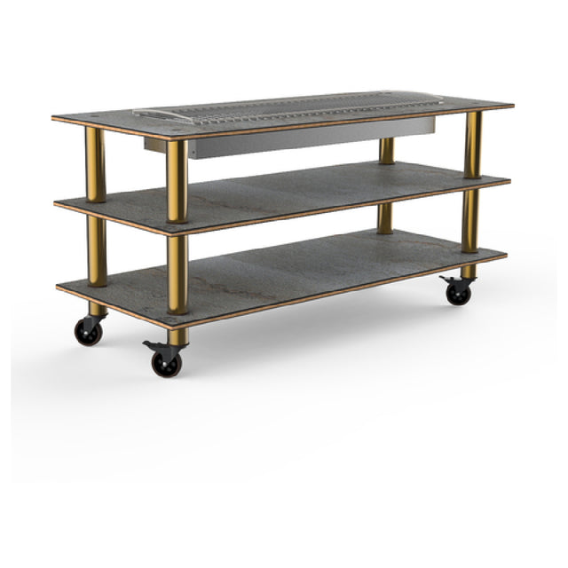 Steelite MGCMLD06GBXW Mogogo Buffet Solutions Modular Heat Table 3-tier 71" X 29-1/2" X 35"H