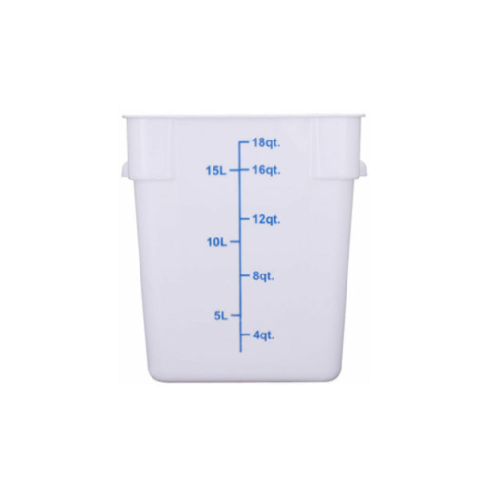 Hubert 29A-060 - Kratos® CenPro Square Food Storage Container, 18 Qt. Capacity, White