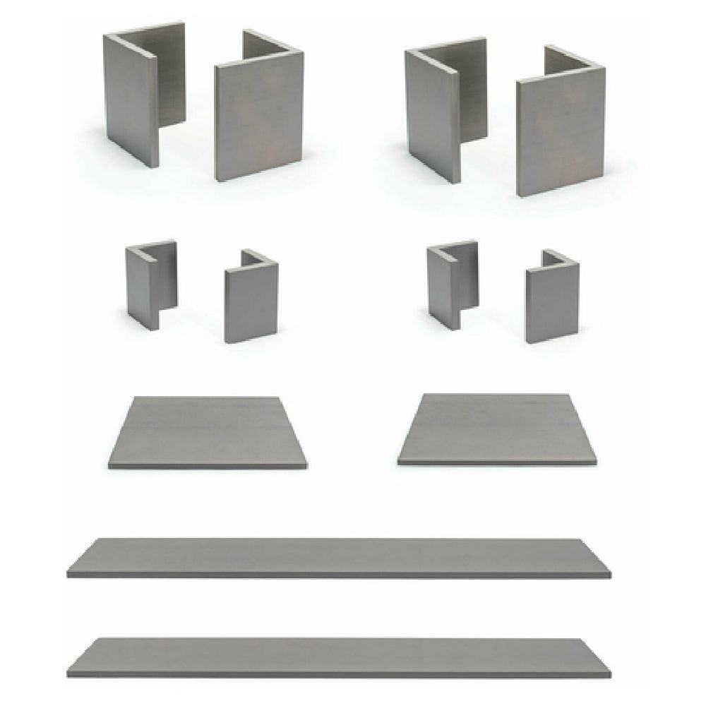 FOH BST041MUM28 Buffet Essentials Bamboo Smoke Bamboo On Smoke Includes Two BHO062GYB20 9" Bamboo L Risers Set Of 2 Smoke