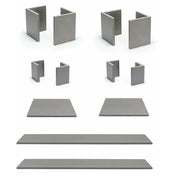 FOH BST041MUM28 Buffet Essentials Bamboo Smoke Bamboo On Smoke Includes Two BHO062GYB20 9" Bamboo L Risers Set Of 2 Smoke