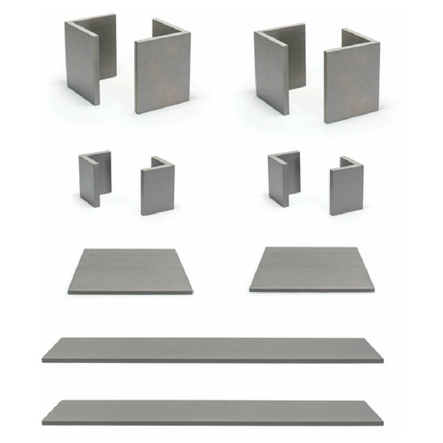 FOH BST041MUM28 Buffet Essentials Bamboo Smoke Bamboo On Smoke Includes Two BHO062GYB20 9" Bamboo L Risers Set Of 2 Smoke