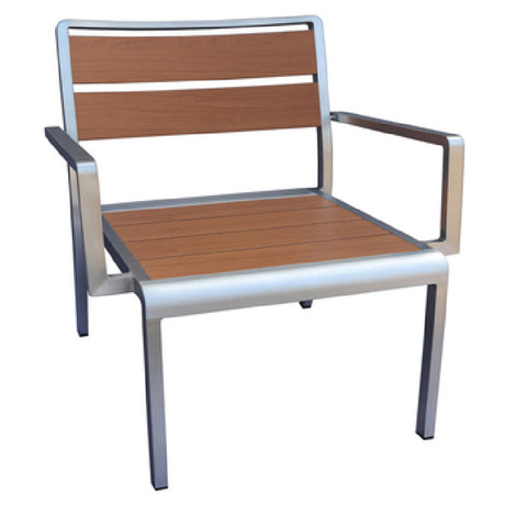 Emuamericas Llc A1720-06-401 Sid Stacking Arm Chair Indoor/outdoor Wood-look Aluminum Slat Back And Seat