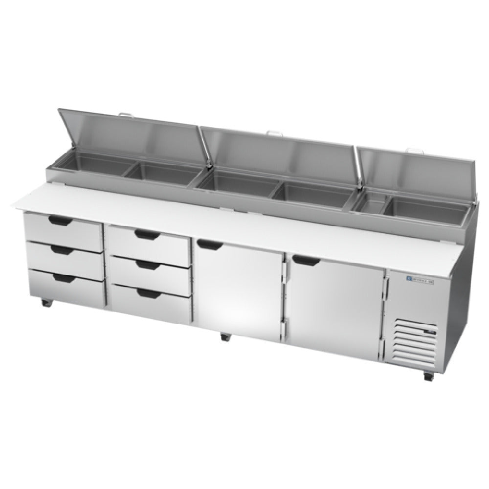 Beverage Air DPD119HC-6T Pizza Top Refrigerated Counter Four-section 119"W