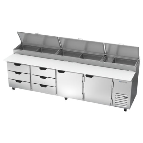 Beverage Air DPD119HC-6T Pizza Top Refrigerated Counter Four-section 119"W