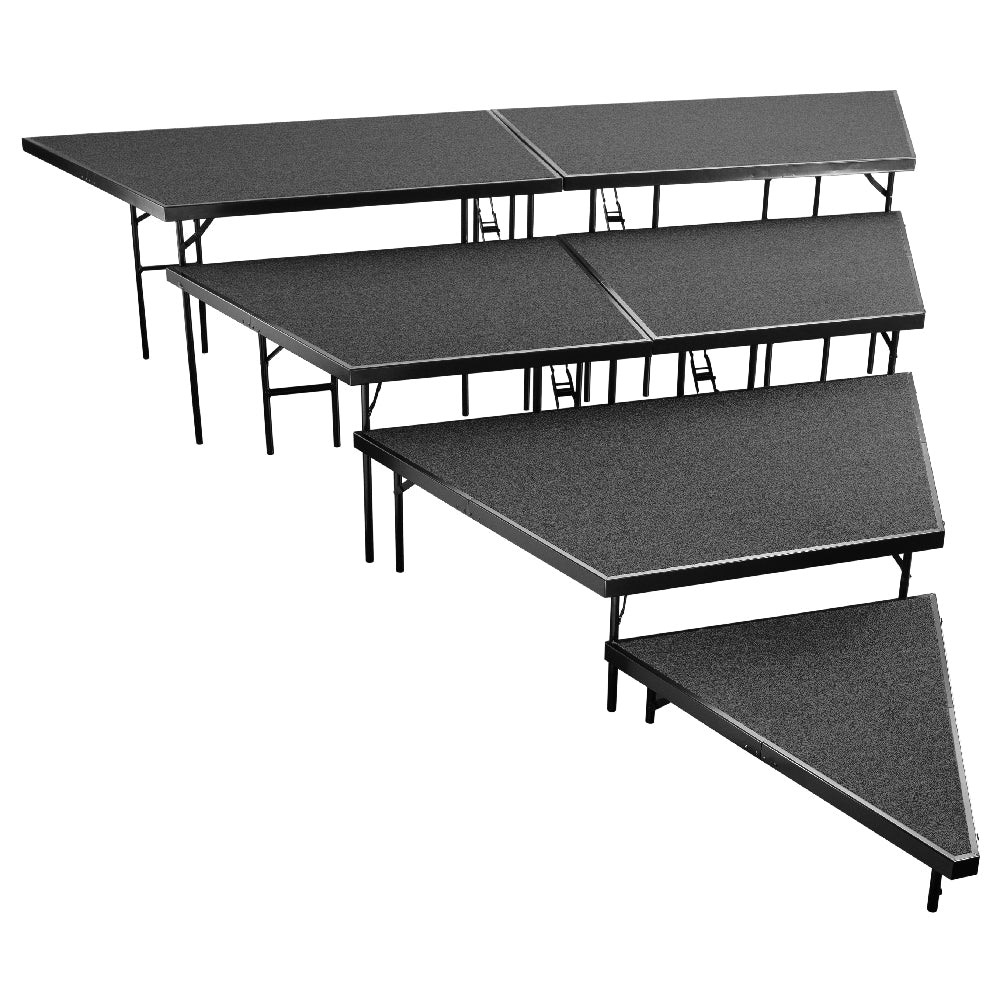 National Public Seating SPST484L NPS® Seated Riser Stage Pie 4 Tiers For Use With 48" Stages