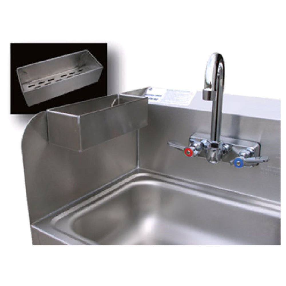 Advance Tabco 7-PS-48 Removable Utility Tray To Hang On Hand Sink Side Splash Stainless Steel With Perforated Bottom For Drainage