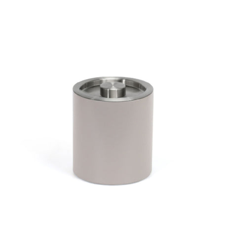 FOH RIB063BEL21 2qt Round London Ice Bucket Stone With Silver Lid Includes One RIB014BEL21-BTM 2qt London Ice Bucket Base Stone