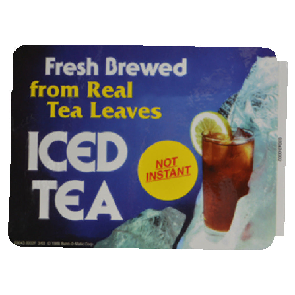 Franklin Machine Products 190-1355 Iced Tea Decal Fresh Brewed 4 3/4" H