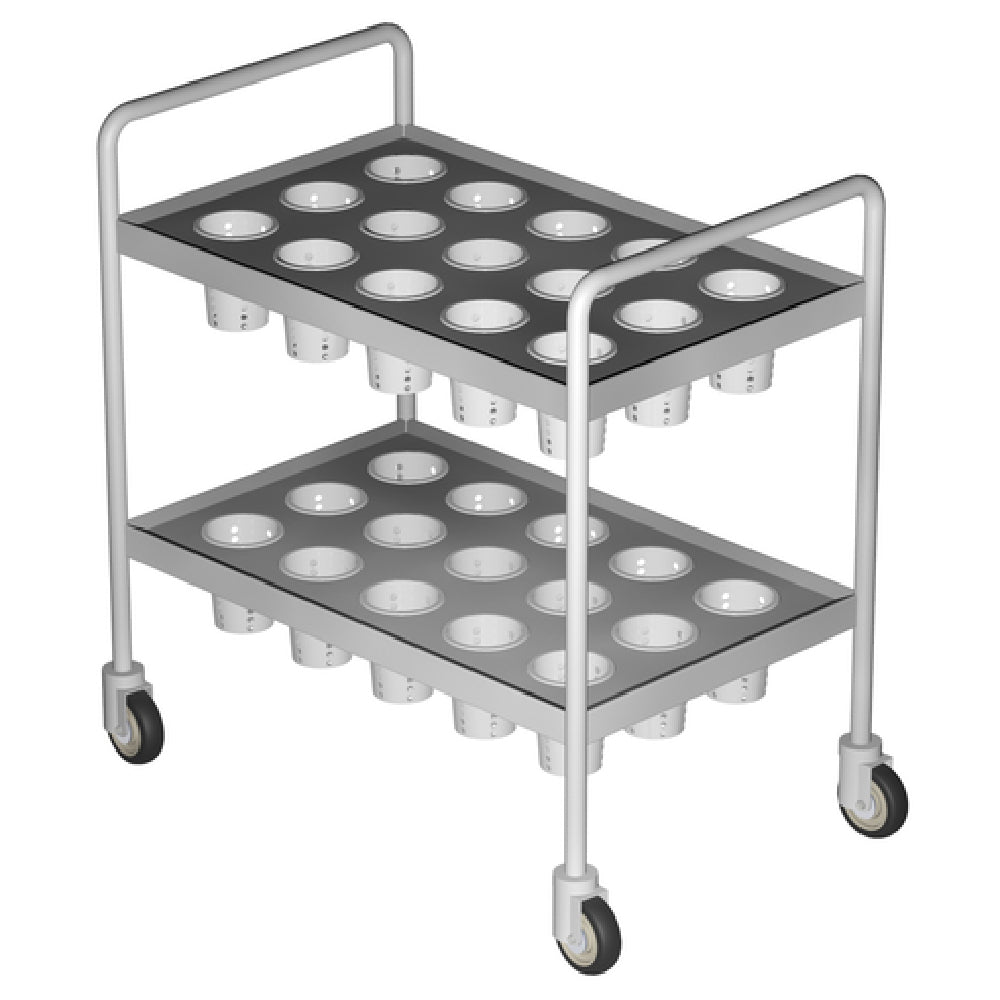 Caddy T-407 Bulk Silver Caddy 34-1/2"W X 24-1/2"D X 34-3/4"H (30) Reinforced Openings For Cutlery Cylinders On Top & Bottom Shelves