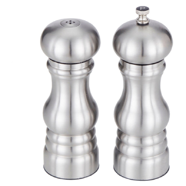 American Metalcraft PMSS62 Salt & Pepper Mill / Shaker Set 6"H Stainless Steel