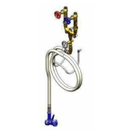 T&S Brass MV-0771-12NW Washdown Faucet Wall Mount 3/4" Globe Valves With Color Coded Handles