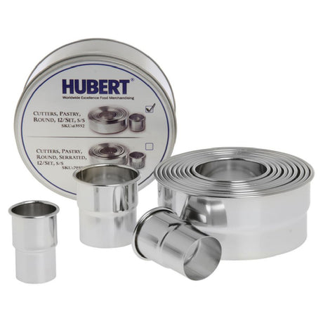 Hubert 63552 - Pastry Cutter Set, 12-piece, Graduated Sizes: 1"