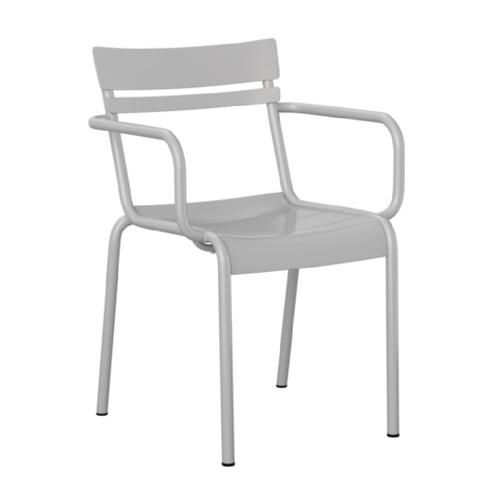 Flash Furniture XU-CH-10318-ARM-SIL-GG Nash Stack Chair 300 Lb. Weight Capacity