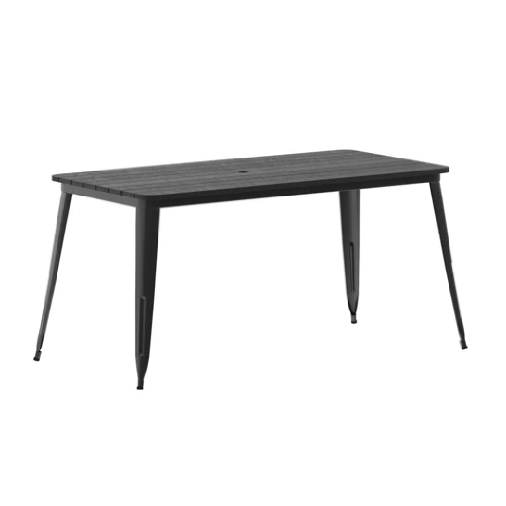 Flash Furniture JJ-T146120-BKBK-GG Declan Dining Table 60"W X 30"D X 30"H Rectangular Table