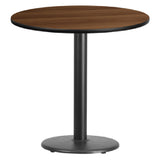 Flash Furniture XU-RD-30-WALTB-TR18-GG Table 30" Dia. X 31-1/8"H Dining Height