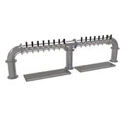Glastender PB-16-SS Pipe Bridge Draft Dispensing Tower Countertop (16) Stainless Steel Faucets (handles Not Included)