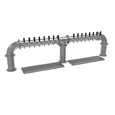 Glastender PB-16-SS Pipe Bridge Draft Dispensing Tower Countertop (16) Stainless Steel Faucets (handles Not Included)