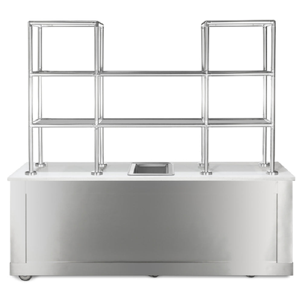 Bon Chef 51014 Mobile Back Bar 96"L X 30"W X 80"H Glass Shelves