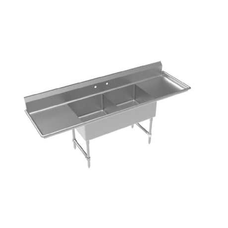 Krowne CS-2424-2-LR-LF Royal Series 2-Compartment Commercial Sink With Left & Right Drainboards