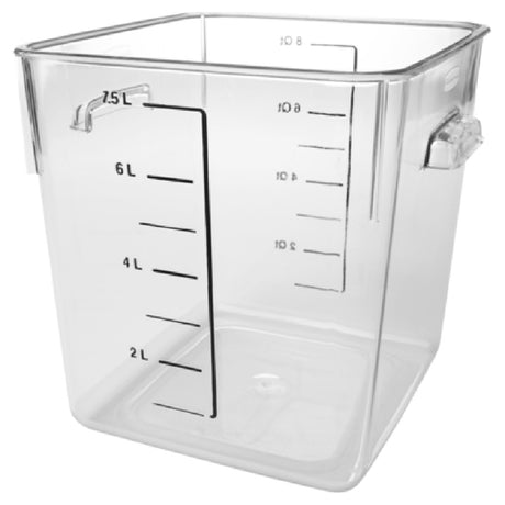 Rubbermaid FG630800CLR - Space Saving Container, 8 Quart, 8-3/4"L X 8-5/16"W X 8-3/4"H