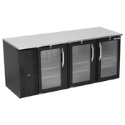 Victory VBB78HC-FG-B - Back Bar Refrigerator, Food Rated, Three-section