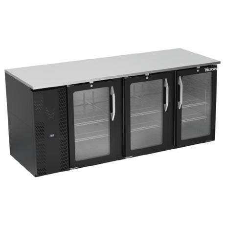 Victory VBB78HC-FG-B - Back Bar Refrigerator, Food Rated, Three-section