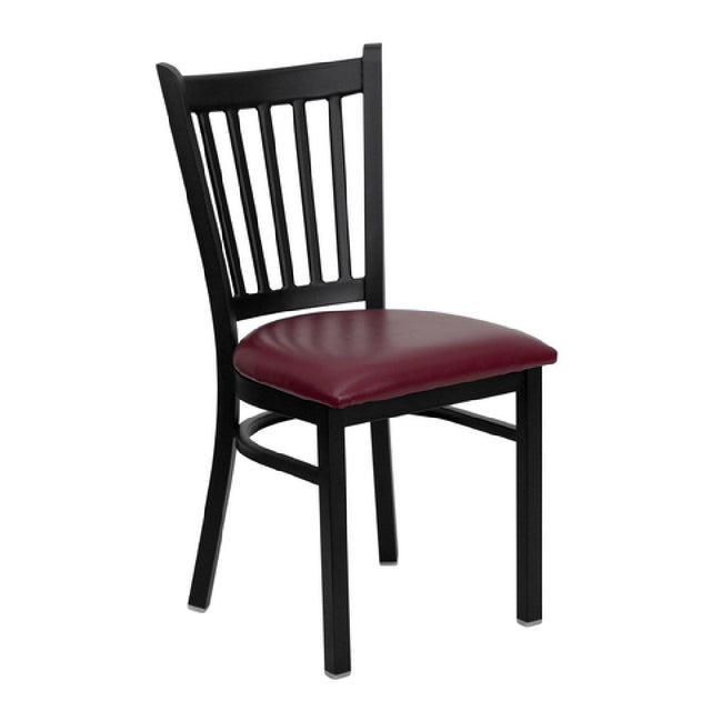 Flash Furniture XU-DG-6Q2B-VRT-BURV-GG Hercules Series Restaurant Chair Metal Vertical Slat Back