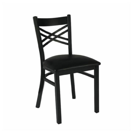 Hubert 89755 - CenPro Metal Cross Back Chair, 285 Lb. Weight Capacity, Standard Height