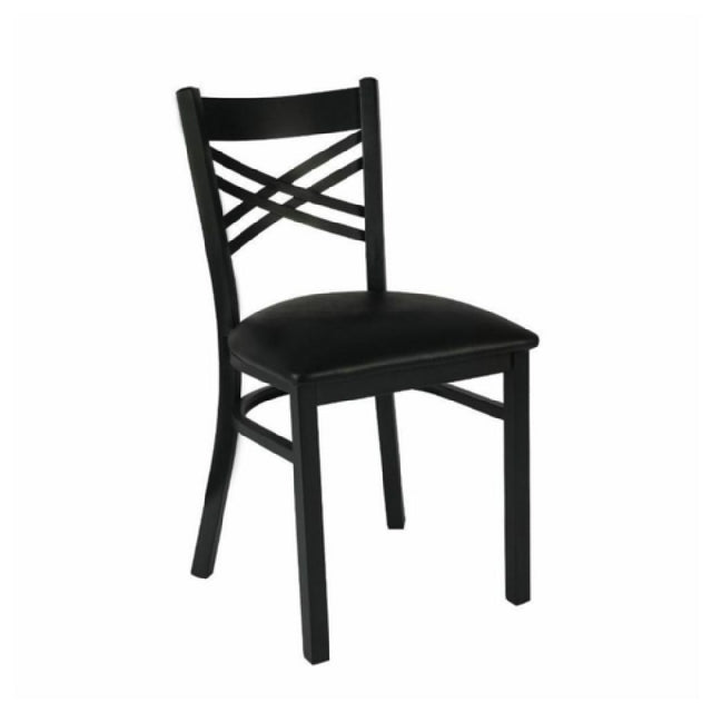 Hubert 89755 - CenPro Metal Cross Back Chair, 285 Lb. Weight Capacity, Standard Height