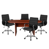 Flash Furniture BLN-6GCCHR2286-BK-GG Lake Table And Chair Set Includes (1) 72"W X 35"D X 29-1/2"H Oval Table