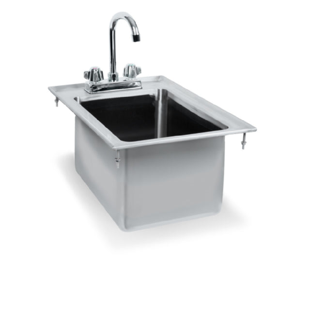 Steel Works Stainless SWDIS-1FB101410 Drop In Sink 19" X 13" X 10"H Cut Out Size 18-1/4" X 12-1/4" 1 Fabricated Bowl:10" X 14" X 1016ga/304 Stainless Steel Top