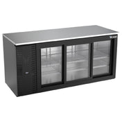 Victory VBB72HC-GS-B - Back Bar Refrigerator, Three-section, 72"W X 29-1/2”D X 34"H