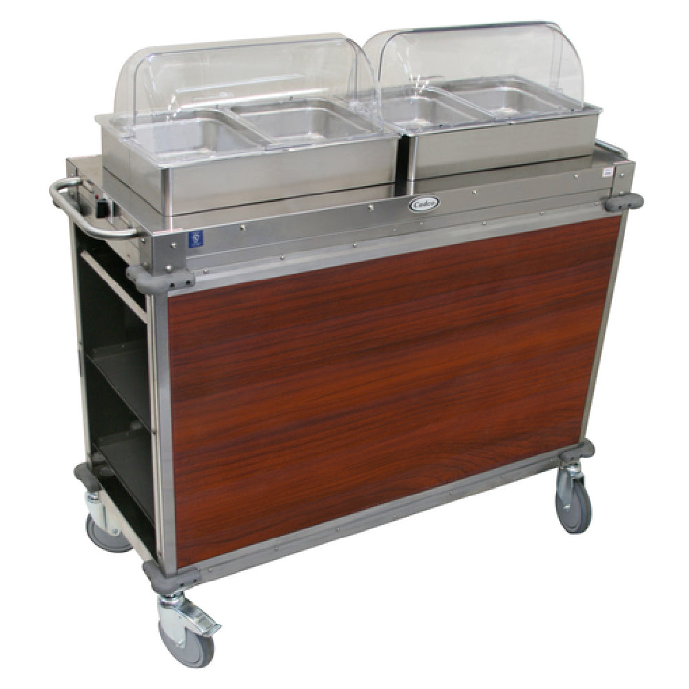 Cadco CBC-HH-L5-4 MobileServ® Junior Mobile Hot Buffet Cart (2) Hot Full Size Buffet Servers