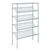 Hubert 162641 - Kratos Wire Stationary Merchandising Rack, 60"W X 18"D X 74"H, 4" Slanted