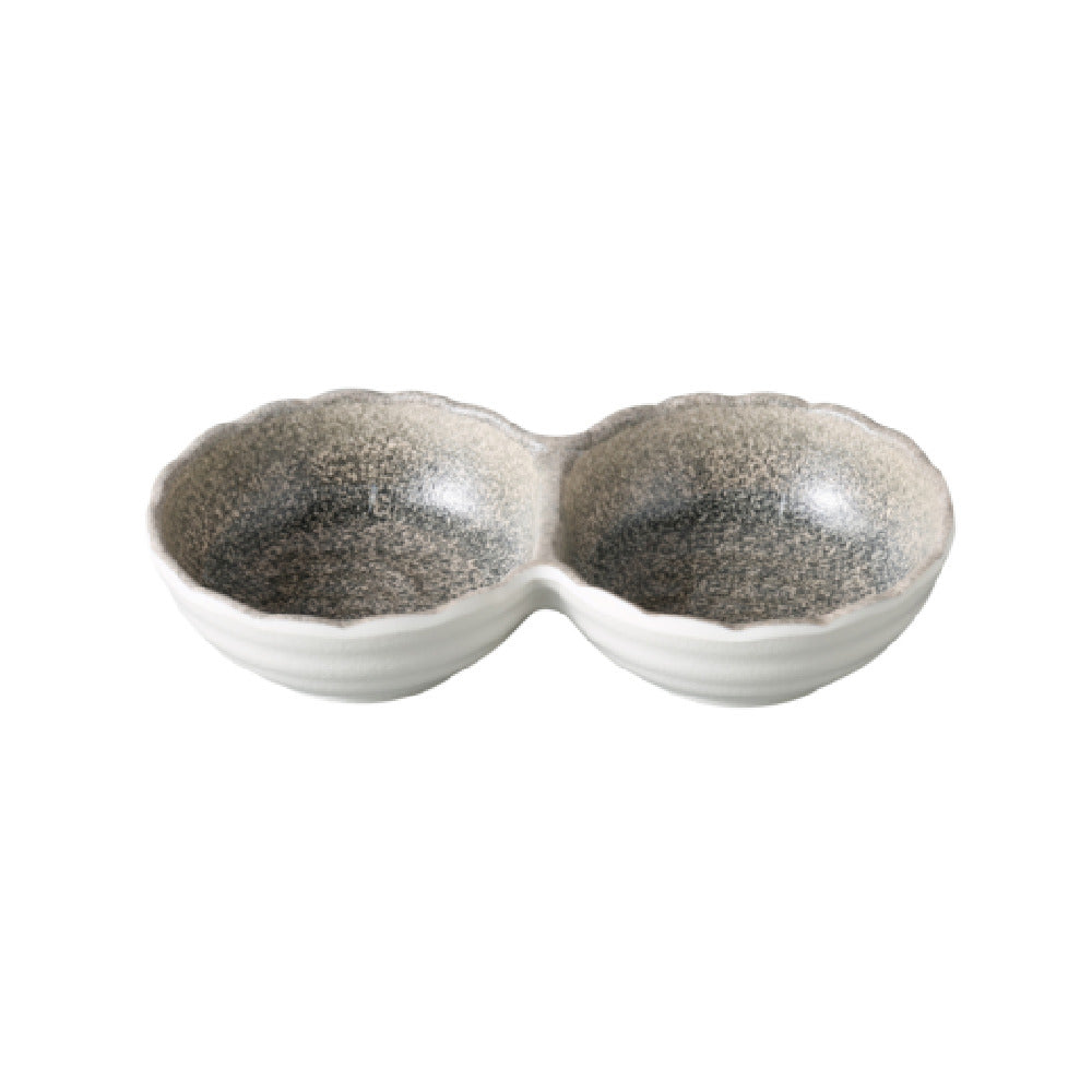 Yanco MI-506 - Misty Sauce Dish, 5 3/4" X 3" Two-divided, 2 Oz Each