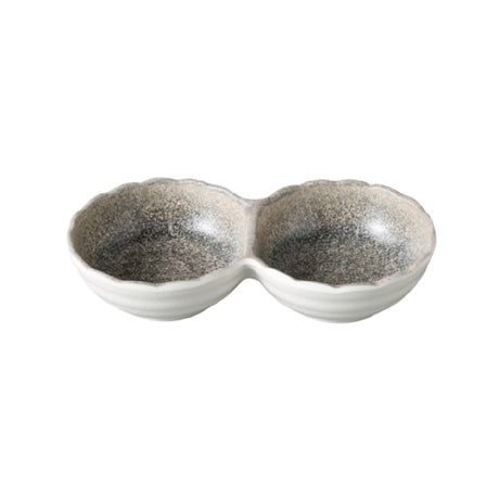 Yanco MI-506 - Misty Sauce Dish, 5 3/4" X 3" Two-divided, 2 Oz Each
