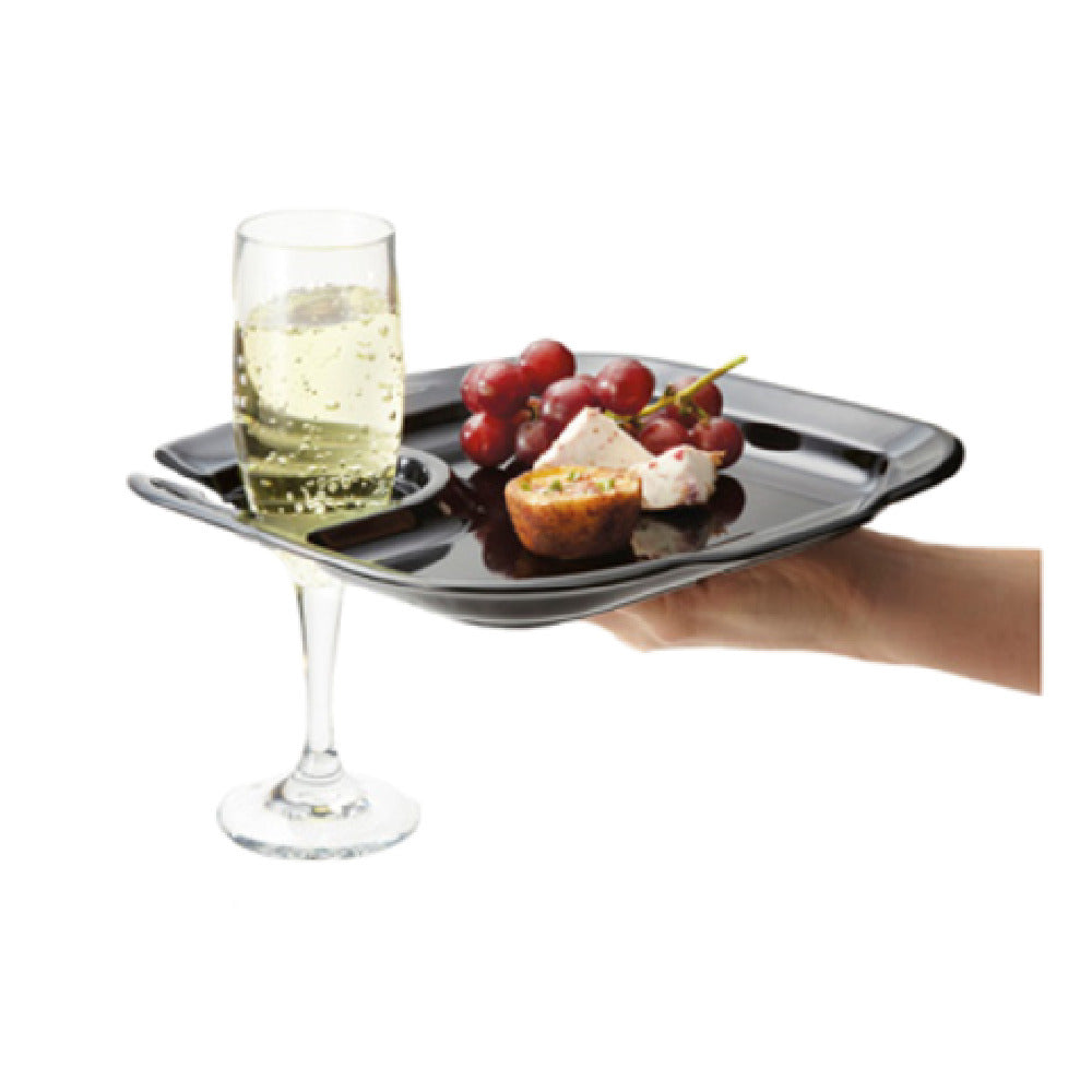 GET Enterprises PP-975-1-BK Let's Party™ Party Plate 9-3/4" X 9" Slot To Hold Drink