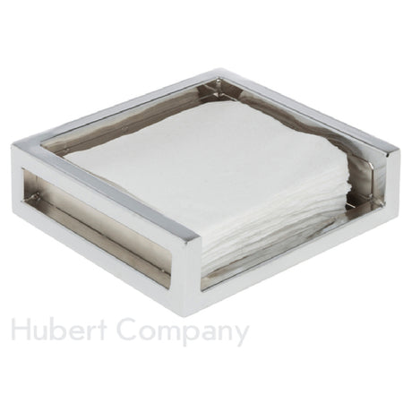 Hubert 20514 - Cerve Collection Napkin Holder, Holds 5-1/2" Square Napkins, 6-3/5"L X 6-3/5"W X 2-1/10"H Overall