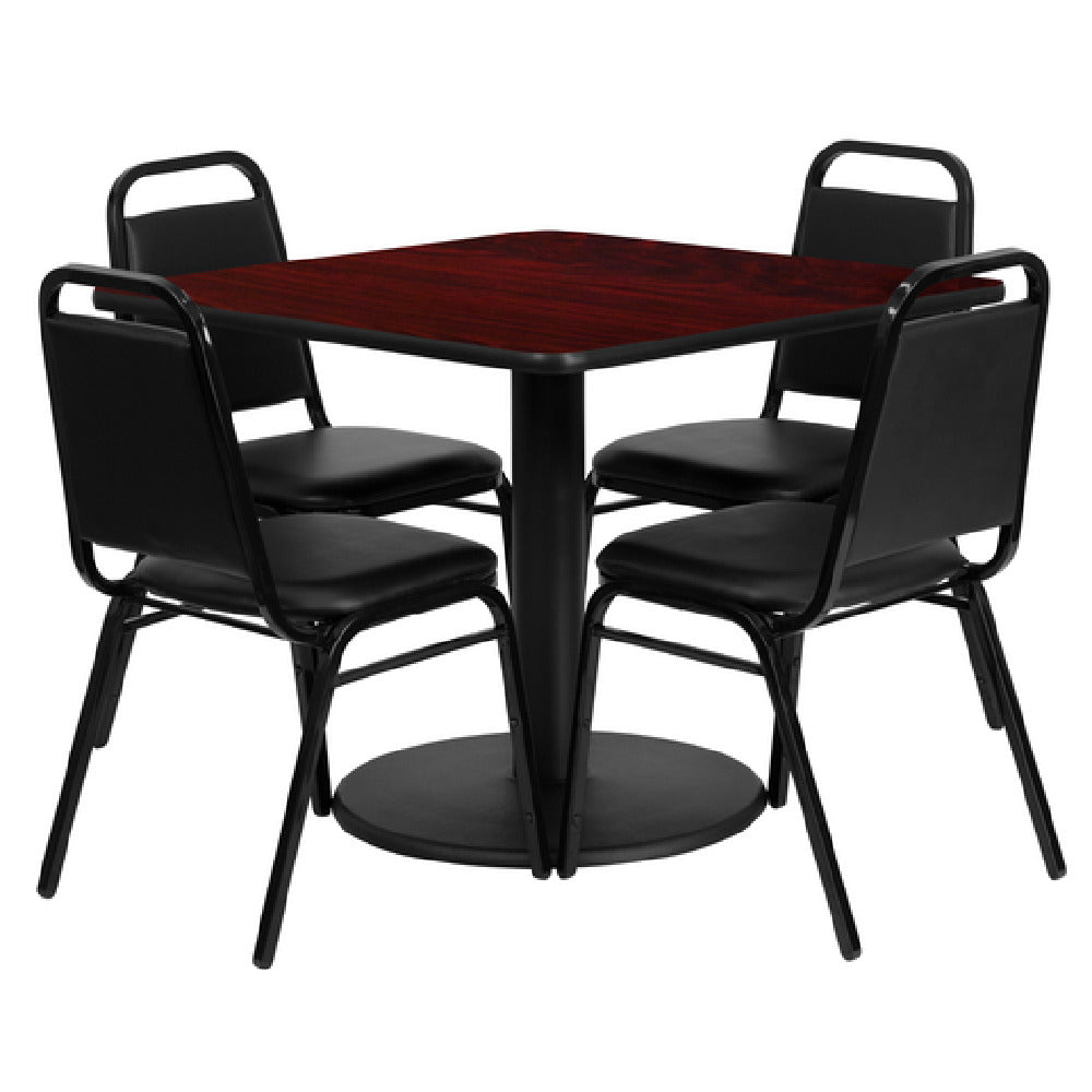 Flash Furniture RSRB1010-GG Table And Banquet Chair Set Includes (1) 36"W X 36"D X 30"H Table