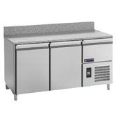 AMPTO MPP-2BS - AMPTO® Granite Pizza Prep Table, Refrigerated, Two-section Refrigerated And One-section Neutral Over Compressor