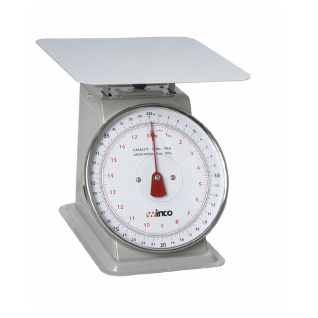 Winco SCAL-840 Receiving/Portion Scale 8" Dial 40 Lb./18.18 Kg. X 2 Oz./100 G.