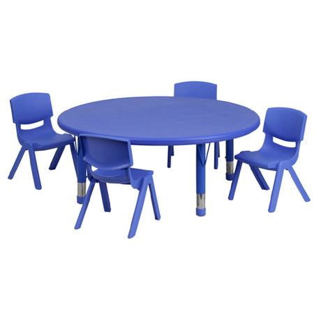 Flash Furniture YU-YCX-0053-2-ROUND-TBL-BLUE-E-GG Preschool Activity Table Set