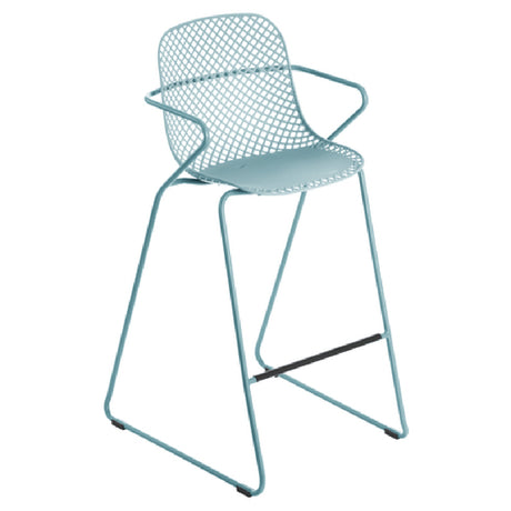 Grosfillex US139711 Ramatuelle '73 Barstool Stackable Lattice Design Resin Back