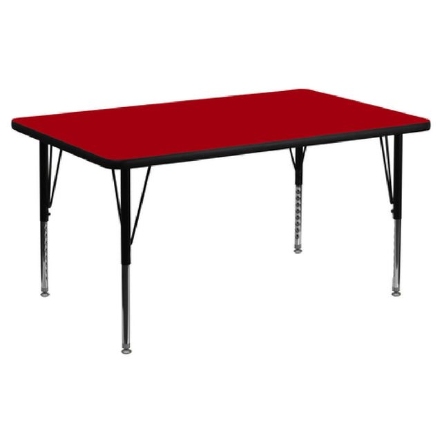 Flash Furniture XU-A3048-REC-RED-T-P-GG Activity Table 48"W X 30"D X 16-1/8" To 25-1/8" Adjustable Height