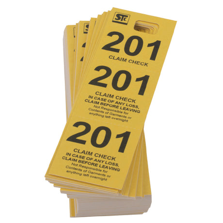 Stanton Trading 3GCR-YELLOW Coat Room Check Cardboard Triplicate Tickets Yellow